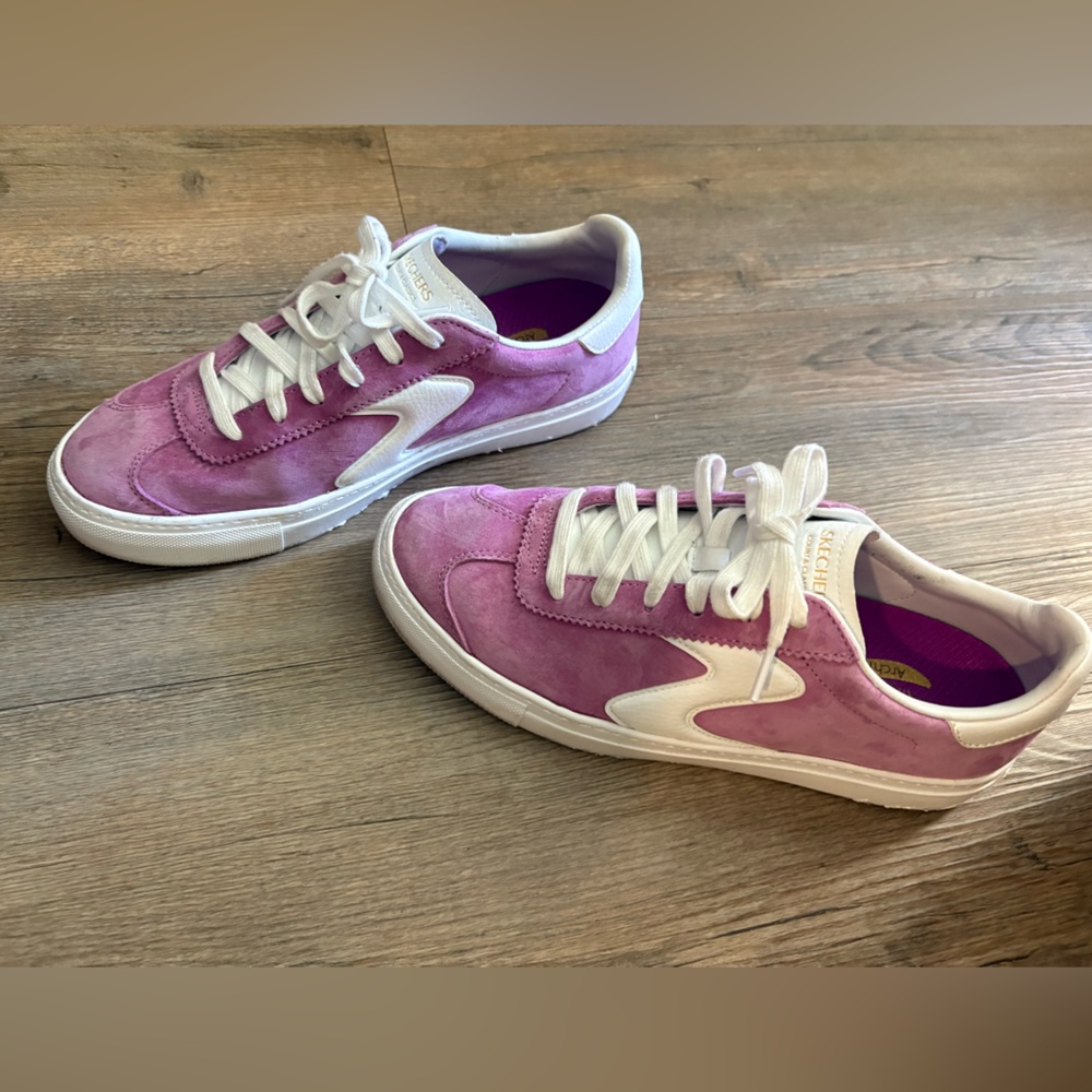 Skechers Pink and White Arch Fit Sneakers